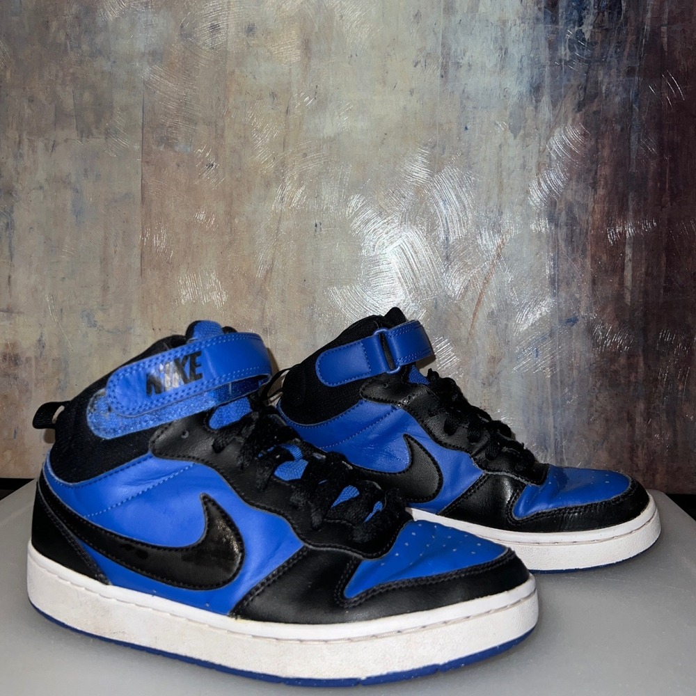 Nike Court Borough Mid 2 Kids 6Y Blue Black Good High Top Sneakers CD7782-404